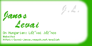 janos levai business card